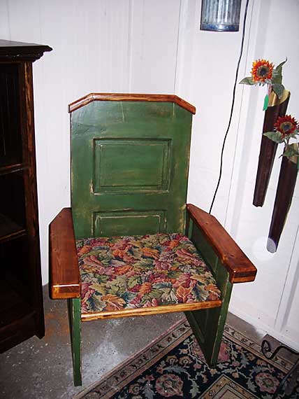 chair made from discarded door